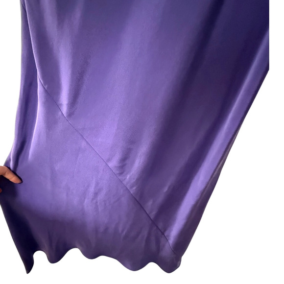 Jones New York Silk 2-Piece Set 8 Beaded Ruffle Jacket Maxi Slip Dress Purple - Picture 13 of 16